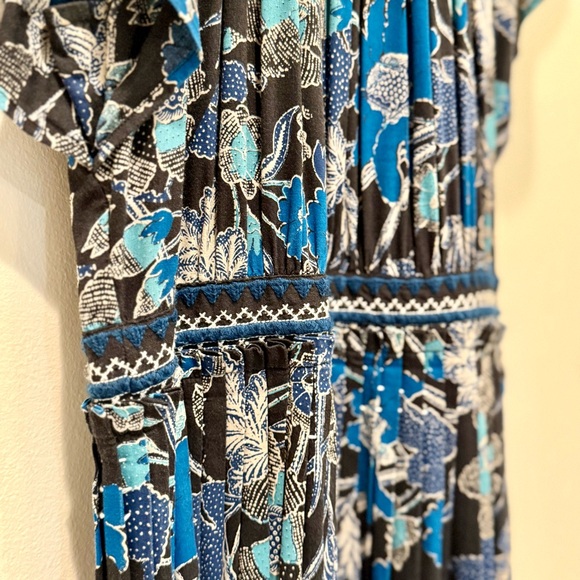 Ulla Johnson Lottie Midi Voile Dress | Lapis Blue Floral | Size 2 - Picture 12 of 16